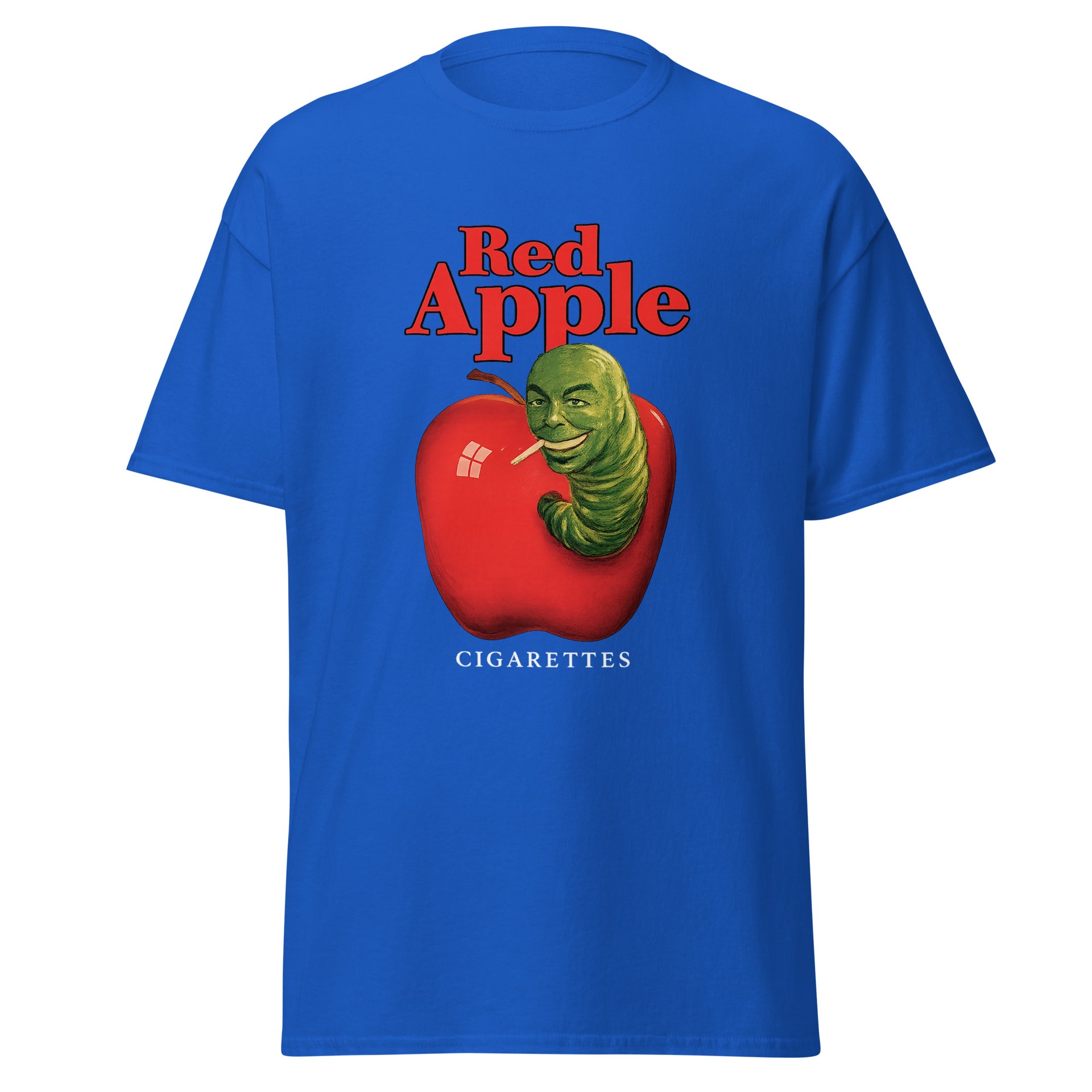 red apple tobacco shirt Cigarettes - Retro Quentin Tarantino Parody Brand T-Shirt, Unisex a nod to the iconic fictional brand seen in films like Pulp Fiction and Once Upon a Time in Hollywood Red Apple Cigarettes - T-shirt